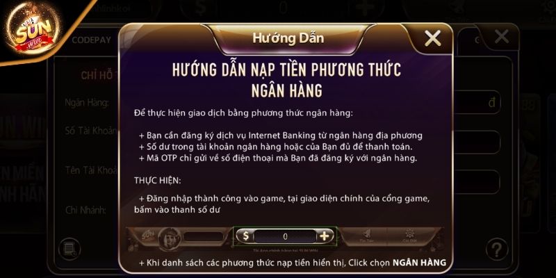Lưu ý khi áp dụng hướng dẫn nạp tiền SUNWIN