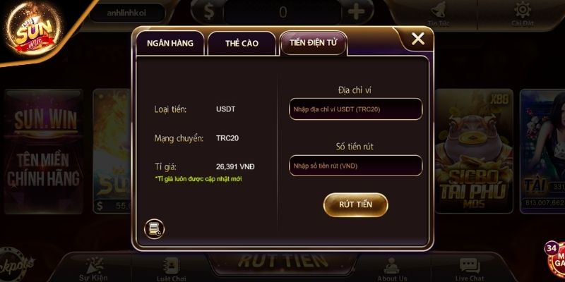 Hướng dẫn rút tiền về các loại ví điện tử
